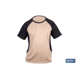 CAMISETA TRANSPIRABLE MODELO PILOTE BEIGE-NEGRA 160 g/m2 TALLA-L