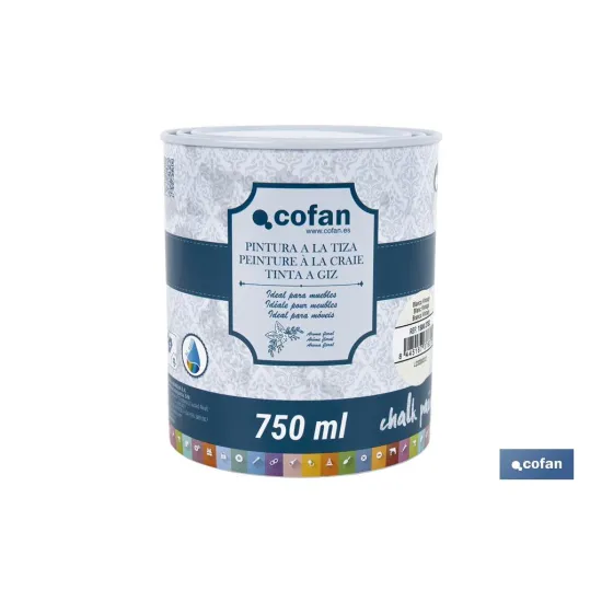 PINTURA A LA TIZA, CHALK PAINT, BLANCO VINTAGE 750 ML