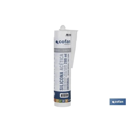 SILICONA ACETICA UNIVERSAL 280 ML GRIS