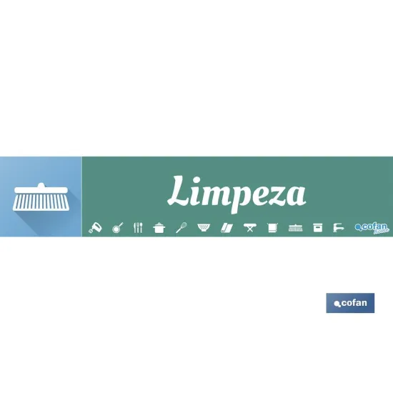 SEÑALETICA IMANTADA PORTUGUES PARA EXPOSITOR 975 x 200 mm - LIMPEZA