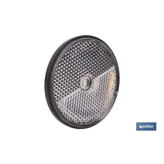 CATADIÓPTRICO REDONDO BLANCO Ø60 MM CON AGUJERO SIN TORNILLO CON ADHESIVO