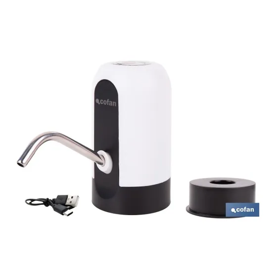 DISPENSADOR DE AGUA PARA GARRAFAS RECARGABLE USB 6.9 X12.3 CM