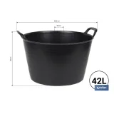 CAPAZO   NEGRO  RECICLADO  42 L   48.5 X 45 X 38 CM