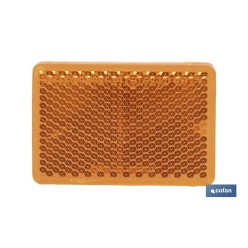 CATADIÓPTRICO RECTANGULAR ÁMBAR 56 X 39 MM CON ADHESIVO