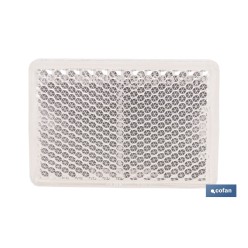 CATADIÓPTRICO RECTANGULAR BLANCO 56 X 39 MM CON ADHESIVO