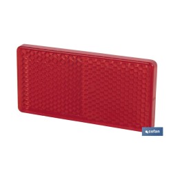 CATADIÓPTRICO RECTANGULAR ROJO 71 X 35 MM CON ADHESIVO