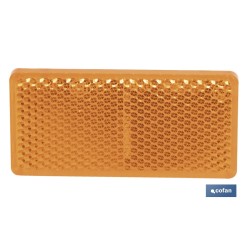 CATADIÓPTRICO RECTANGULAR ÁMBAR 71 X 35 MM CON ADHESIVO