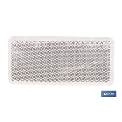 CATADIÓPTRICO RECTANGULAR BLANCO 94 X 44 MM CON ADHESIVO