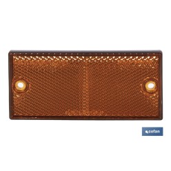 CATADIÓPTRICO RECTANGULAR ÁMBAR 106 X 50 MM CON AGUJERO SIN TORNILLO