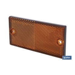 CATADIÓPTRICO RECTANGULAR ÁMBAR 106 X 50 MM CON AGUJERO SIN TORNILLO