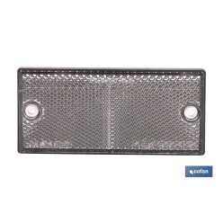 CATADIÓPTRICO RECTANGULAR BLANCO 106 X 50 MM CON AGUJERO SIN TORNILLO