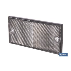 CATADIÓPTRICO RECTANGULAR BLANCO 106 X 50 MM CON AGUJERO SIN TORNILLO