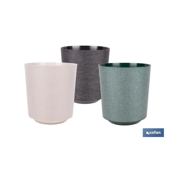 MACETA O MACETERO GAMA TEXTIL COLOR VERDE PP Ø 195 X 201 MM 4,9 L venta unitaria