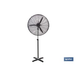 VENTILADOR INDUSTRIAL DE PIE OSCILANTE NEGRO CON 3 VELOCIDADES Ø75 CM 200 W