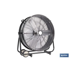 VENTILADOR INDUSTRIAL DE SUELO OSCILANTE NEGRO CON 3 VELOCIDADES Ø60 CM 250 W