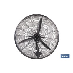 VENTILADOR INDUSTRIAL DE PARED NEGRO Ø75 CM 200 W