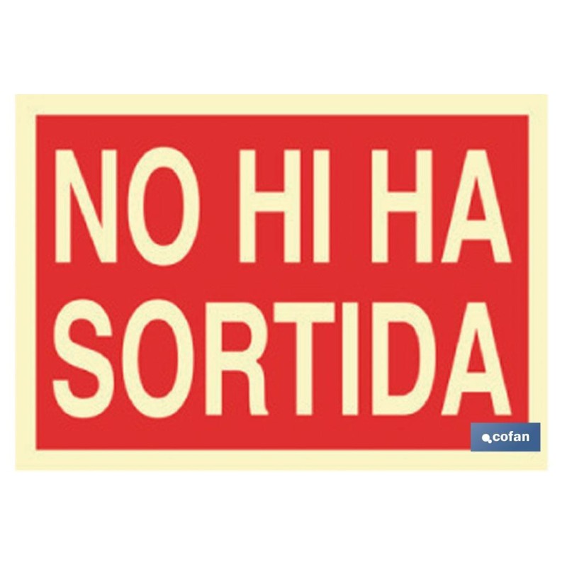 SEÑAL LUMINISCENTE 297X210MM. SEÑAL LUMINISCENTE 297X210MM.