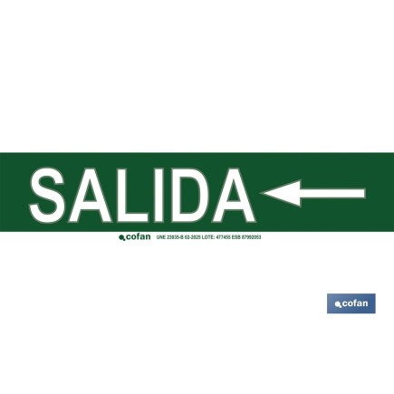 SEÑAL LUMINISCENTE 400X100MM.