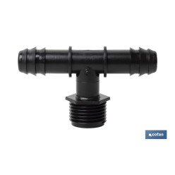 CONEXIÓN EN T R.MACHO Ø16MM-1/2 Venta unitaria