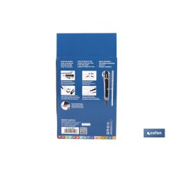 EXPOSITOR DE CÚTER DE ALUMINIO 9 MM 12 UDS.