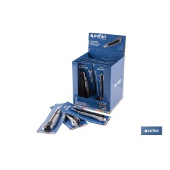 EXPOSITOR DE CÚTER DE ALUMINIO 18 MM 12 UDS.