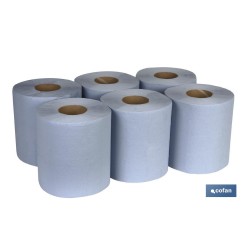 PAPEL SECAMANOS RECICLADO AZUL 90MTS (6ROLLOS)