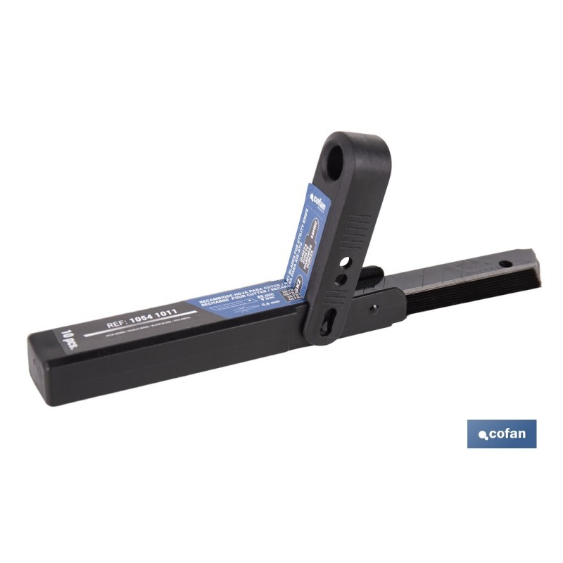 RECAMBIO 10 UDS. HOJA NEGRA SK2 65HRC PARA CÚTER 9 X 80 X 0,6 MM