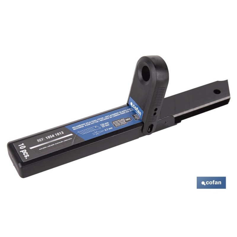 RECAMBIO 10 UDS. HOJA NEGRA SK2 65HRC PARA CÚTER 25 X 126 X 0,7 MM