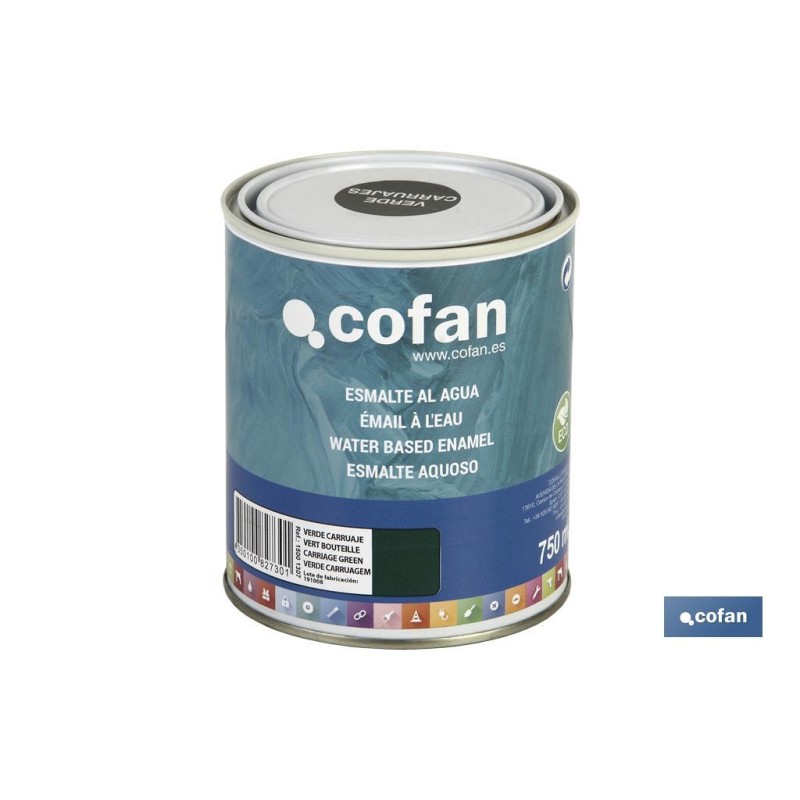 ESMALTE AL AGUA (750 ML) VERDE CARRUAJE BRILLO