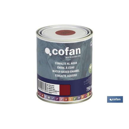 ESMALTE AL AGUA (750 ML) ROJO VIVO BRILLO