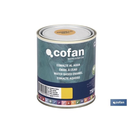 ESMALTE AL AGUA (750 ML) AMARILLO REAL BRILLO