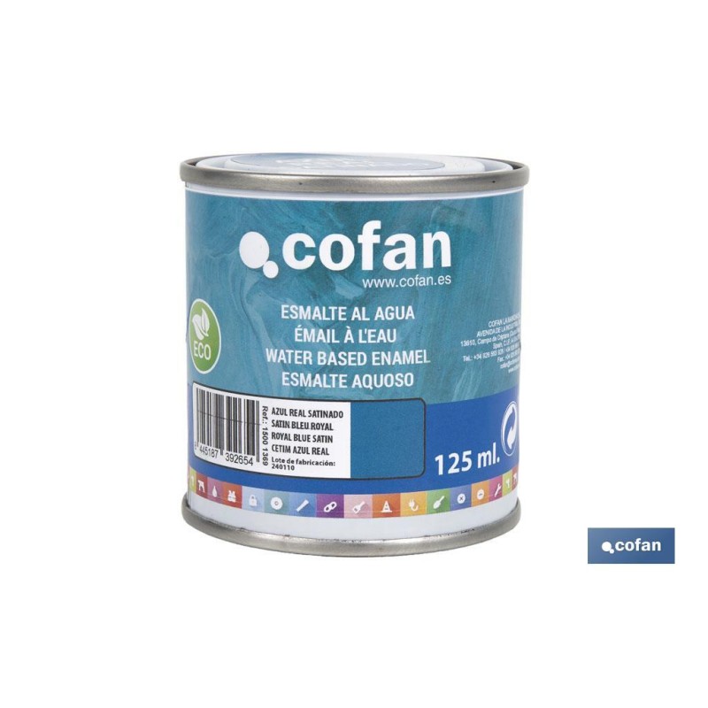 ESMALTE AL AGUA (125 ML) AZUL REAL SATINADO