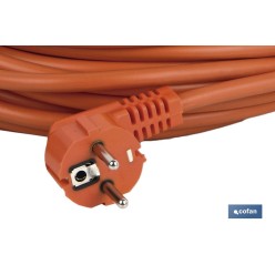 PROLONGADOR BIPOLAR CON T/T LATERAL 16A250V CABLE 25M NARANJA