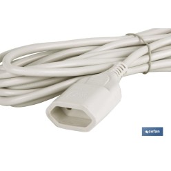 PROLONGADOR BIPOLAR 10A250V ESPIGAø4 CABLE 5M BLANCO