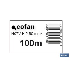 ROLLO CABLE H07V-K 1X2,5MM2 NEGRO (100M)