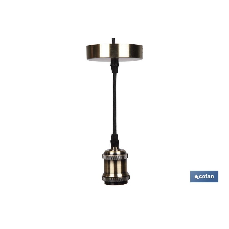 PORTALAMPARAS (cable+rosetón) ORO CLARO E27 100X10CM