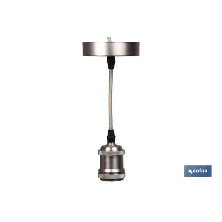 PORTALAMPARAS (cable+rosetón)  PERLA E27 100X10CM