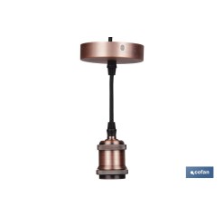 PORTALAMPARAS (cable+rosetón)  ORO ROSA E27 100X10CM