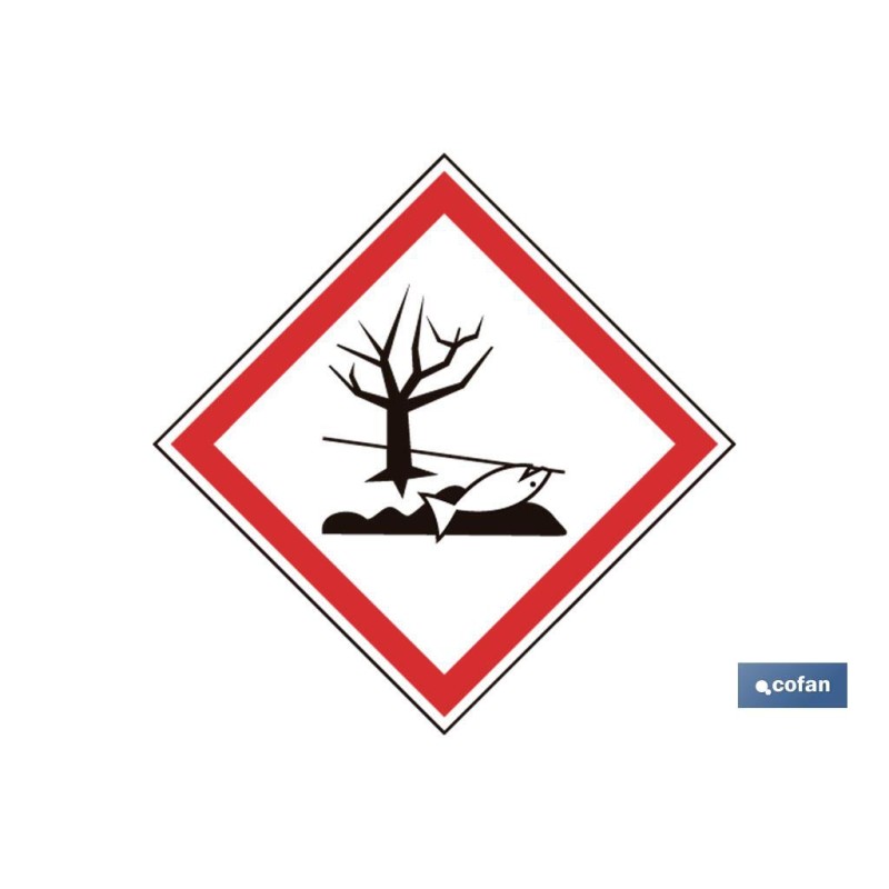 SEÑAL ADHESIVA MAT. PELIGROSAS 100X100MM.