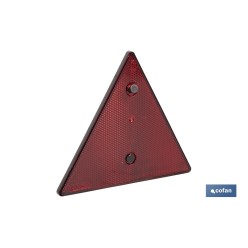 CATADIÓPTRICO TRIANGULAR ROJO 155 X 137 MM CON AGUJERO Y TORNILLOS