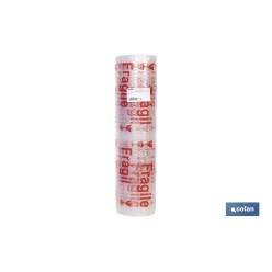 ROLLO DE PLÁSTICO DE BURBUJA FRÁGIL 40 G/M2, 0,6 X 5 M