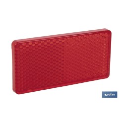 CATADIÓPTRICO RECTANGULAR ROJO 71 X 35 MM CON ADHESIVO