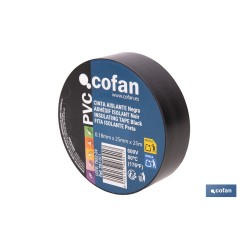 CINTA AISLANTE 180 MICRAS NEGRA 25 MM X 25 M VENTA UNITARIA