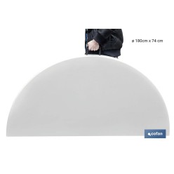 MESA REDONDA PLEGABLE BLANCA 180X74CM