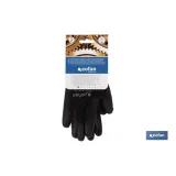 GUANTE 100% POLIEST. IMPREG. PU NEGRO T-9