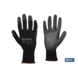 GUANTE 100% POLIEST. IMPREG. PU NEGRO T-9