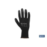 GUANTE 100% POLIEST. IMPREG. PU NEGRO T-9