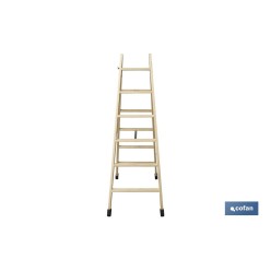 ESCALERA MADERA DOBLE 6 PELDAÑOS 1,50 M