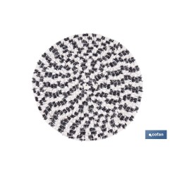 BAJOPLATO REDONDO DE COLOR NEGRO Y BEIGE MEDIDA 38 CM