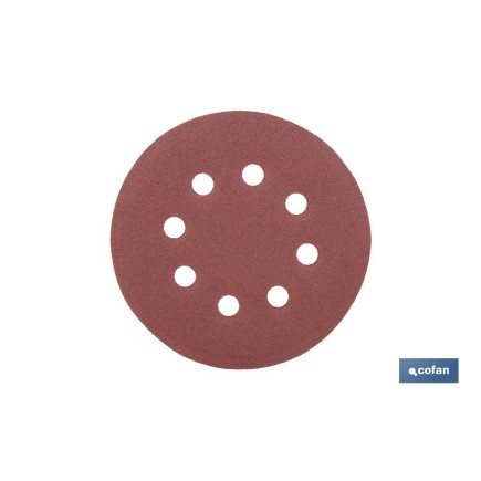 HOJA DE LIJADO LIJADORA ORBITAL 8 AGUJEROS Ø125 MM G. 180